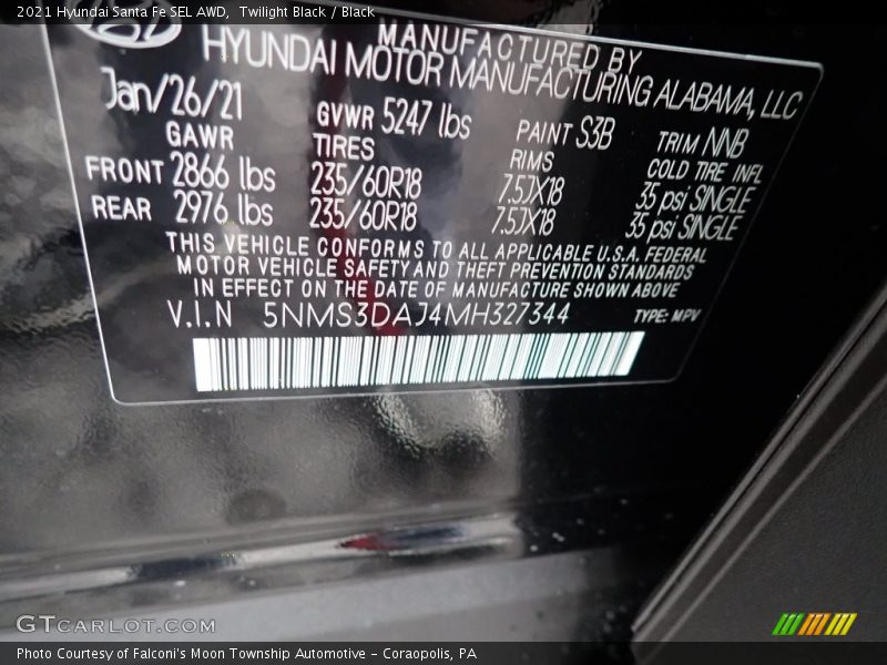 Twilight Black / Black 2021 Hyundai Santa Fe SEL AWD