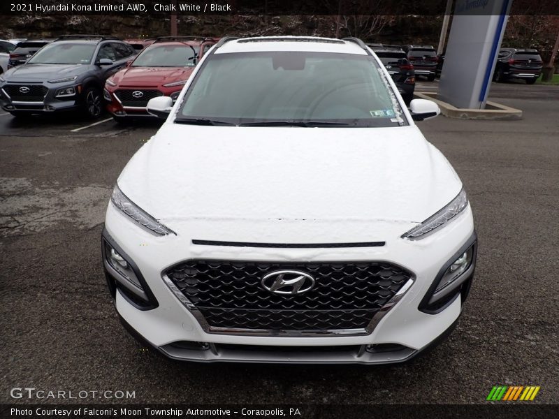 Chalk White / Black 2021 Hyundai Kona Limited AWD