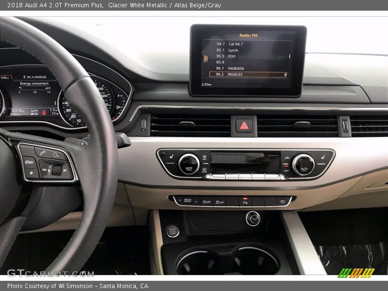 Glacier White Metallic / Atlas Beige/Gray 2018 Audi A4 2.0T Premium Plus