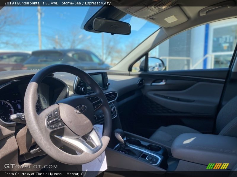 Stormy Sea / Espresso/Gray 2019 Hyundai Santa Fe SE AWD
