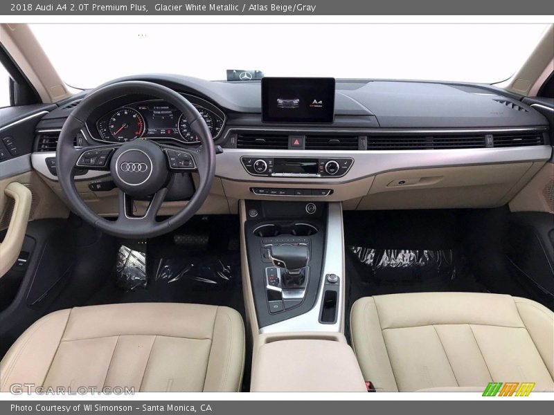 Glacier White Metallic / Atlas Beige/Gray 2018 Audi A4 2.0T Premium Plus