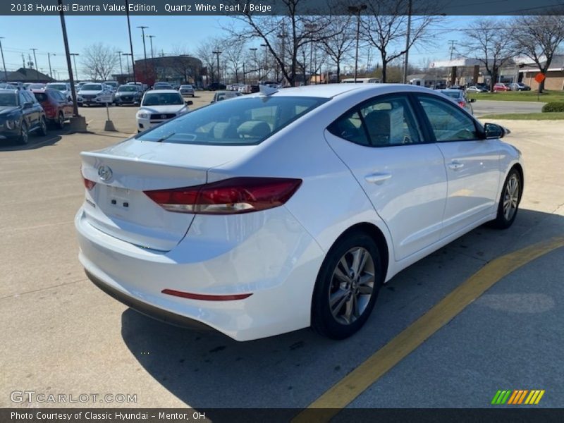 Quartz White Pearl / Beige 2018 Hyundai Elantra Value Edition