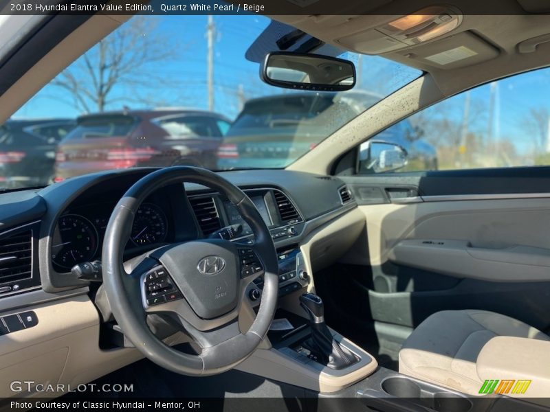 Quartz White Pearl / Beige 2018 Hyundai Elantra Value Edition