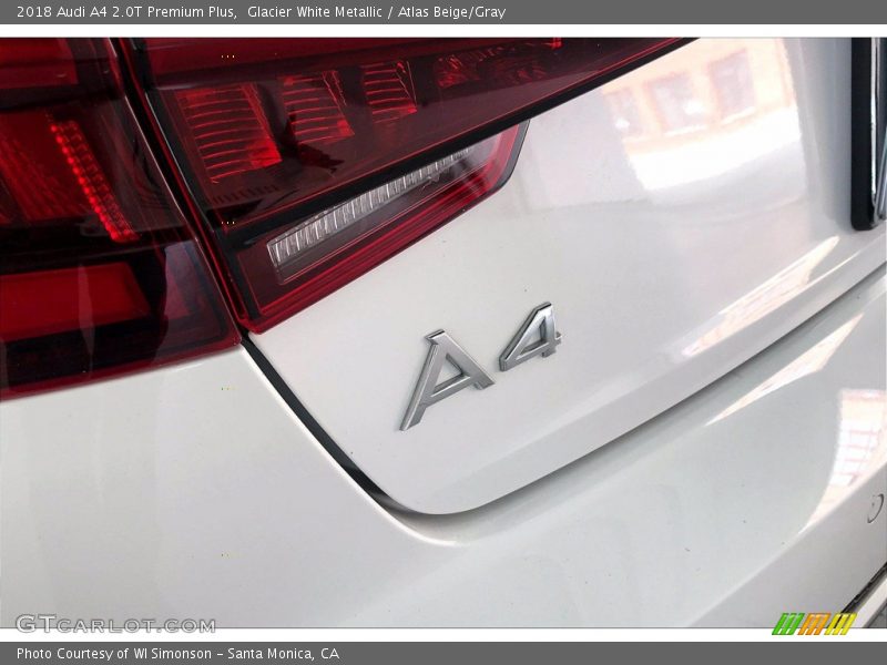 Glacier White Metallic / Atlas Beige/Gray 2018 Audi A4 2.0T Premium Plus