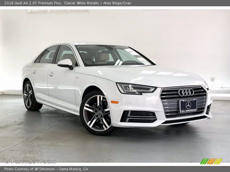 Glacier White Metallic / Atlas Beige/Gray 2018 Audi A4 2.0T Premium Plus