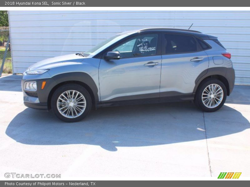 Sonic Silver / Black 2018 Hyundai Kona SEL