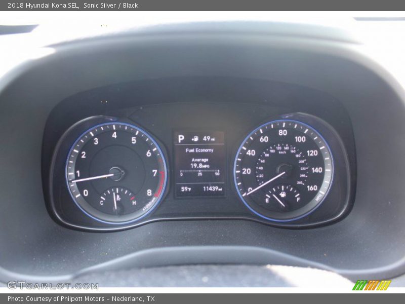 Sonic Silver / Black 2018 Hyundai Kona SEL