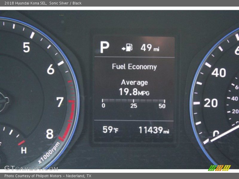 Sonic Silver / Black 2018 Hyundai Kona SEL