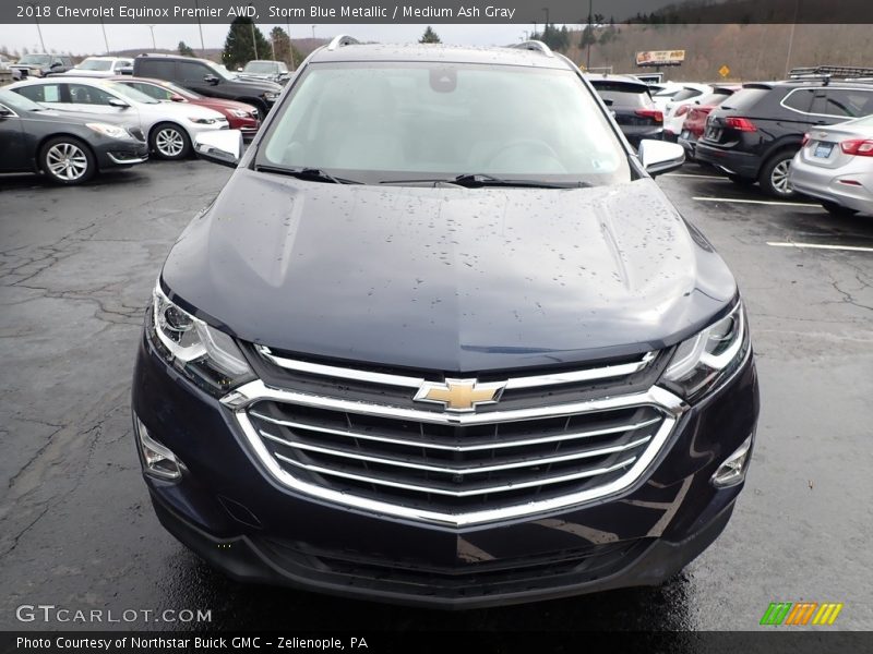 Storm Blue Metallic / Medium Ash Gray 2018 Chevrolet Equinox Premier AWD