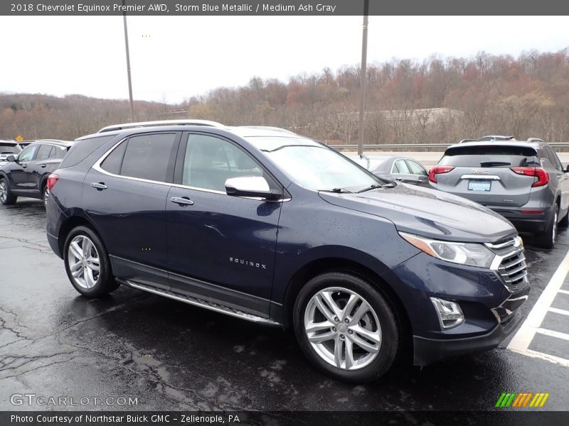 Storm Blue Metallic / Medium Ash Gray 2018 Chevrolet Equinox Premier AWD