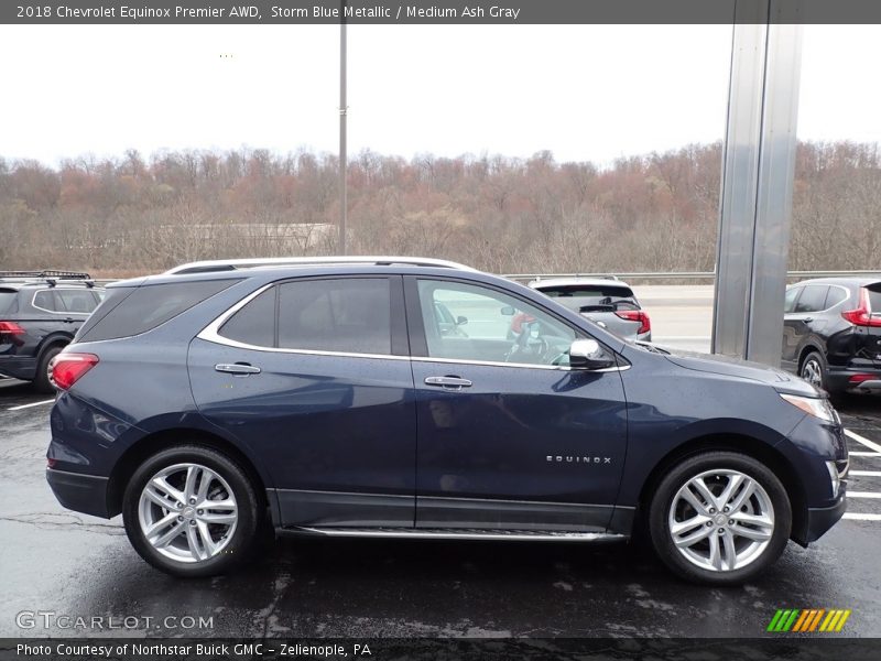 Storm Blue Metallic / Medium Ash Gray 2018 Chevrolet Equinox Premier AWD