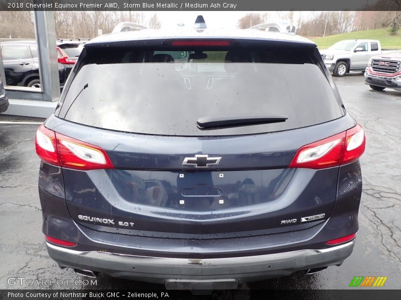 Storm Blue Metallic / Medium Ash Gray 2018 Chevrolet Equinox Premier AWD