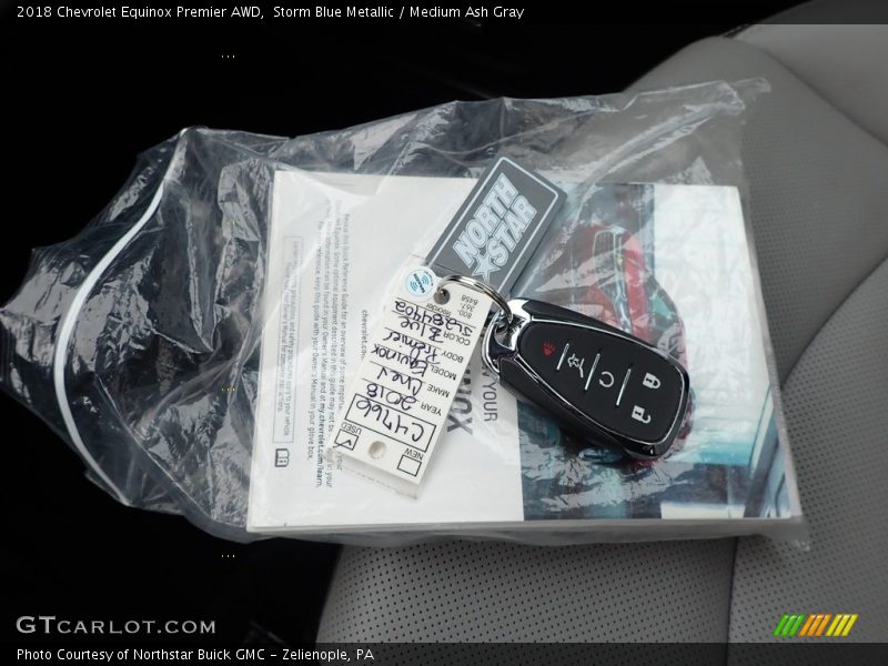 Storm Blue Metallic / Medium Ash Gray 2018 Chevrolet Equinox Premier AWD