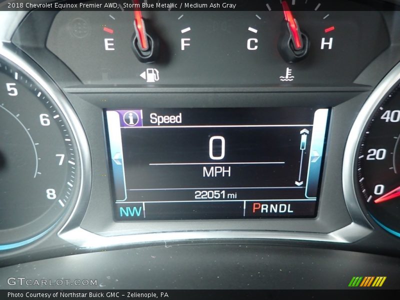 Storm Blue Metallic / Medium Ash Gray 2018 Chevrolet Equinox Premier AWD