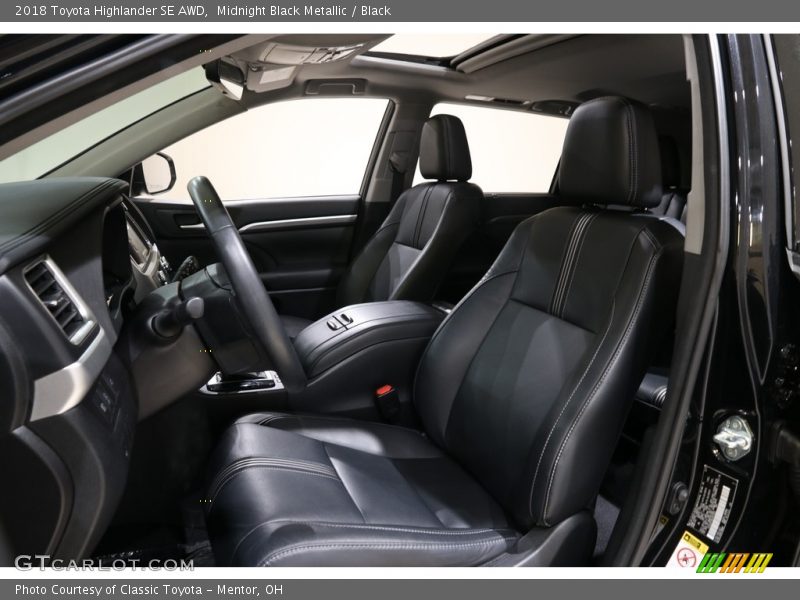 Midnight Black Metallic / Black 2018 Toyota Highlander SE AWD