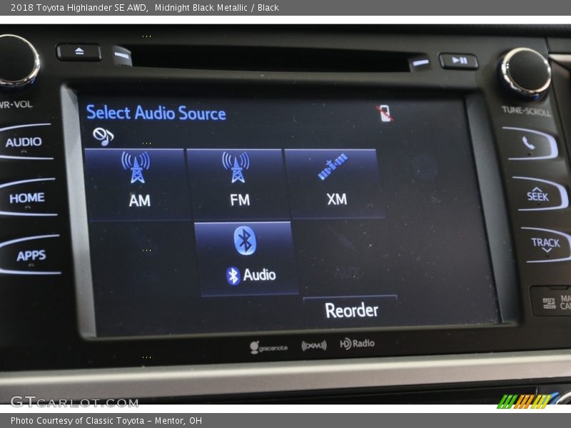 Midnight Black Metallic / Black 2018 Toyota Highlander SE AWD