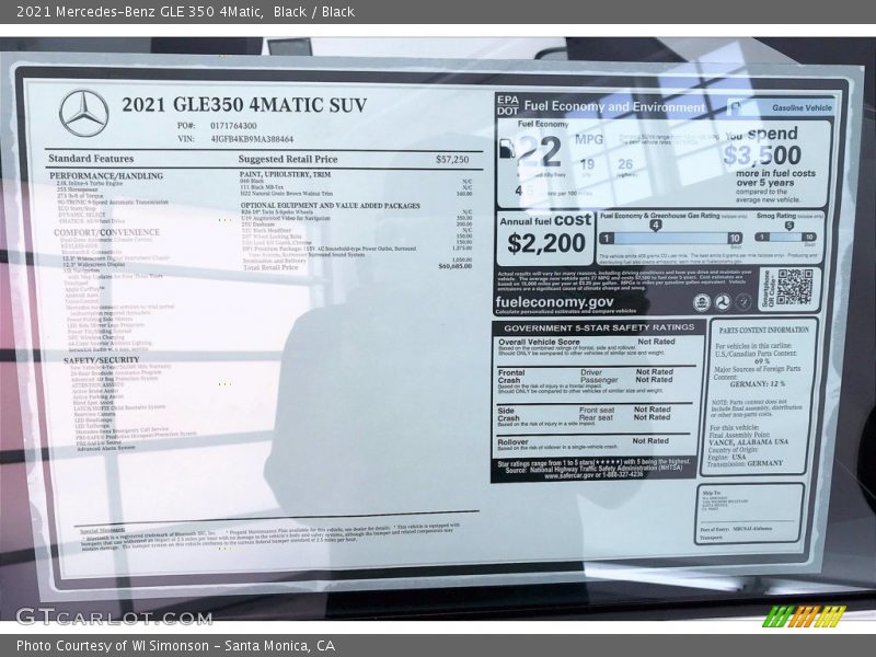 Black / Black 2021 Mercedes-Benz GLE 350 4Matic