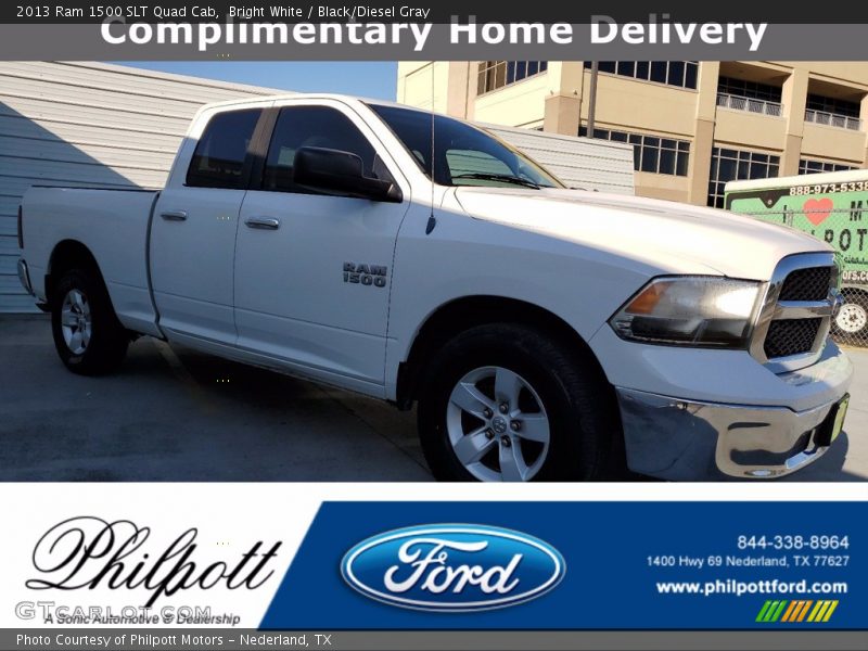 Bright White / Black/Diesel Gray 2013 Ram 1500 SLT Quad Cab