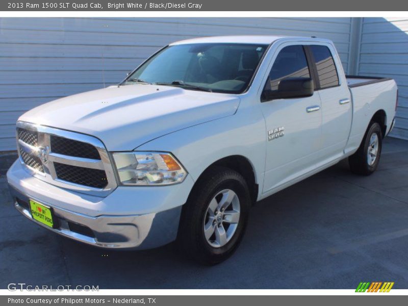 Bright White / Black/Diesel Gray 2013 Ram 1500 SLT Quad Cab