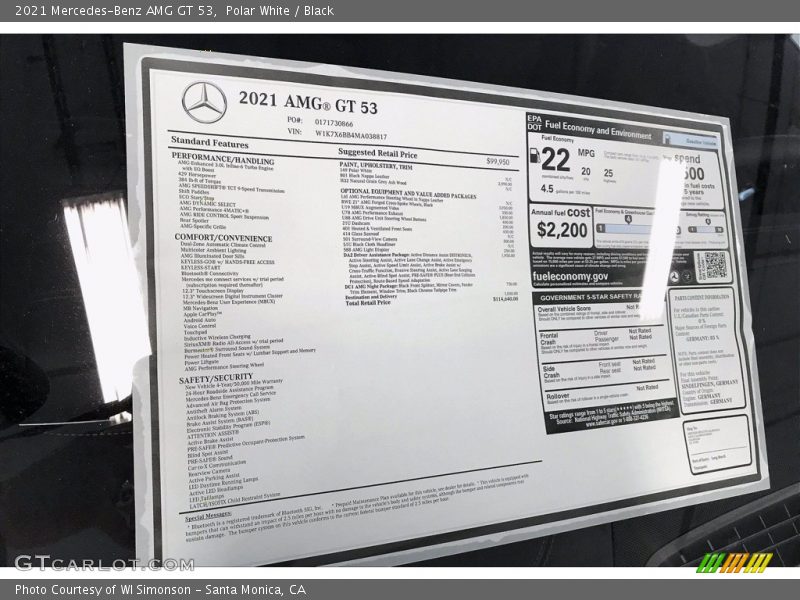 Polar White / Black 2021 Mercedes-Benz AMG GT 53