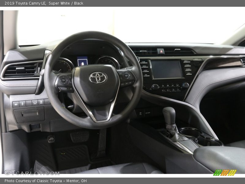 Super White / Black 2019 Toyota Camry LE