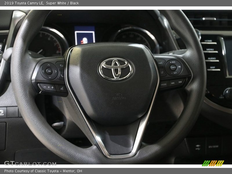 Super White / Black 2019 Toyota Camry LE