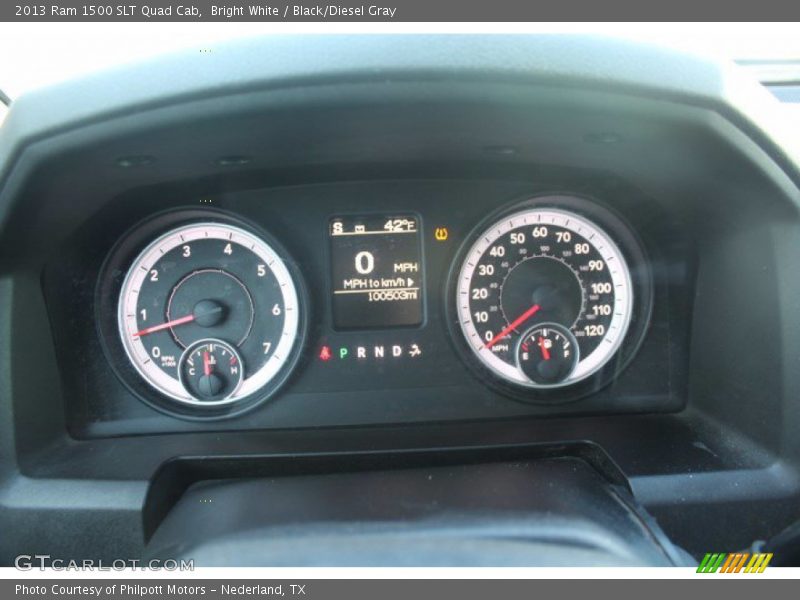 Bright White / Black/Diesel Gray 2013 Ram 1500 SLT Quad Cab