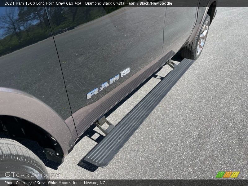Diamond Black Crystal Pearl / Black/New Saddle 2021 Ram 1500 Long Horn Crew Cab 4x4