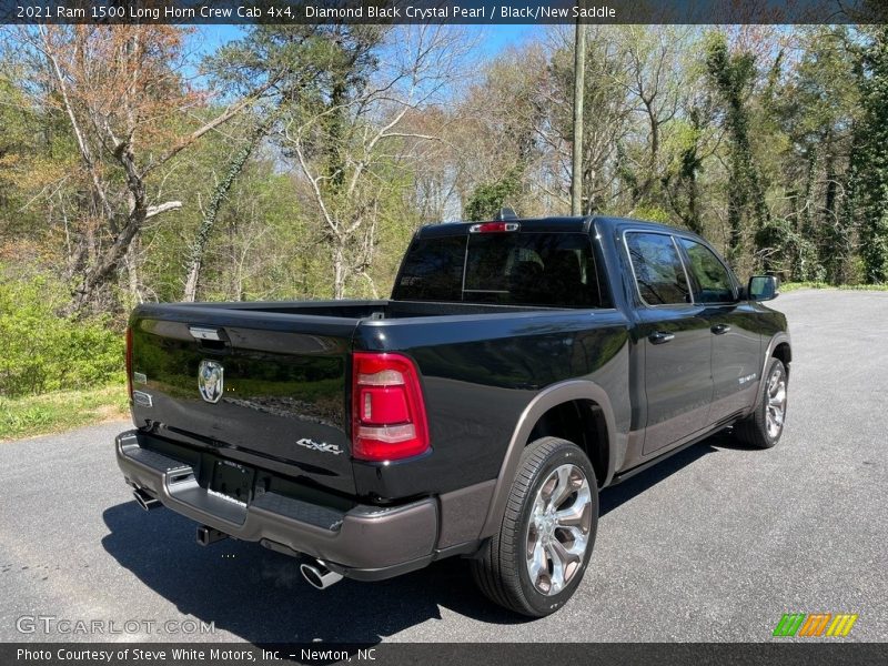 Diamond Black Crystal Pearl / Black/New Saddle 2021 Ram 1500 Long Horn Crew Cab 4x4