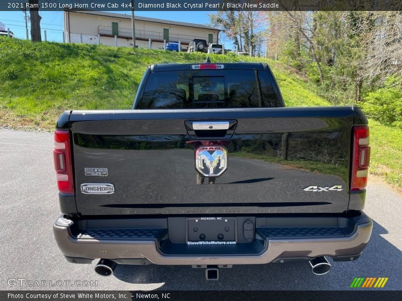 Diamond Black Crystal Pearl / Black/New Saddle 2021 Ram 1500 Long Horn Crew Cab 4x4