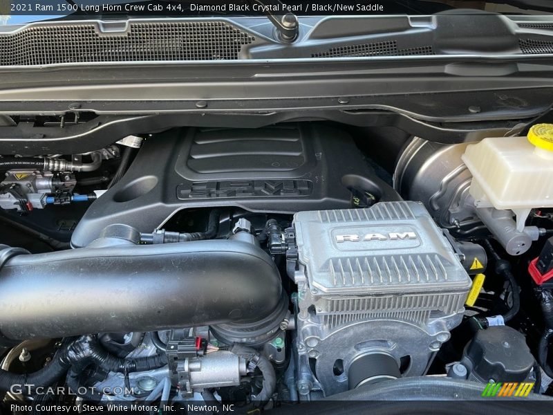 Diamond Black Crystal Pearl / Black/New Saddle 2021 Ram 1500 Long Horn Crew Cab 4x4