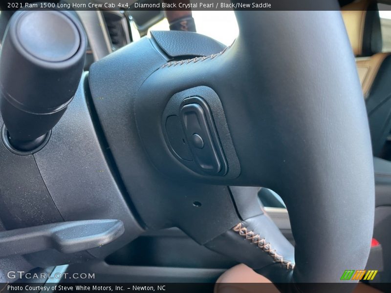 Diamond Black Crystal Pearl / Black/New Saddle 2021 Ram 1500 Long Horn Crew Cab 4x4