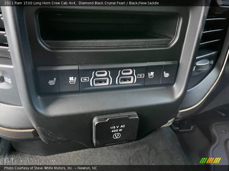 Diamond Black Crystal Pearl / Black/New Saddle 2021 Ram 1500 Long Horn Crew Cab 4x4