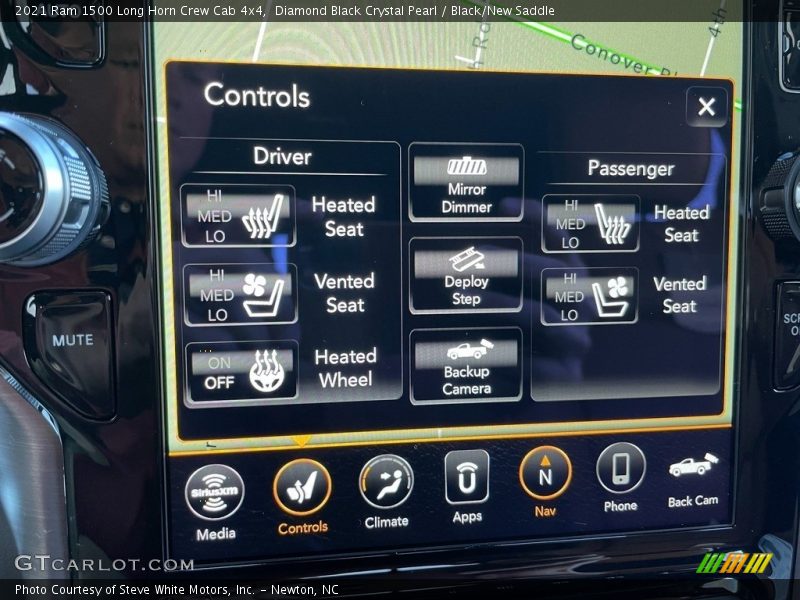 Diamond Black Crystal Pearl / Black/New Saddle 2021 Ram 1500 Long Horn Crew Cab 4x4