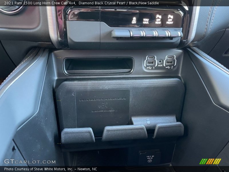 Diamond Black Crystal Pearl / Black/New Saddle 2021 Ram 1500 Long Horn Crew Cab 4x4