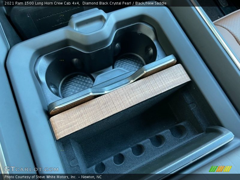 Diamond Black Crystal Pearl / Black/New Saddle 2021 Ram 1500 Long Horn Crew Cab 4x4