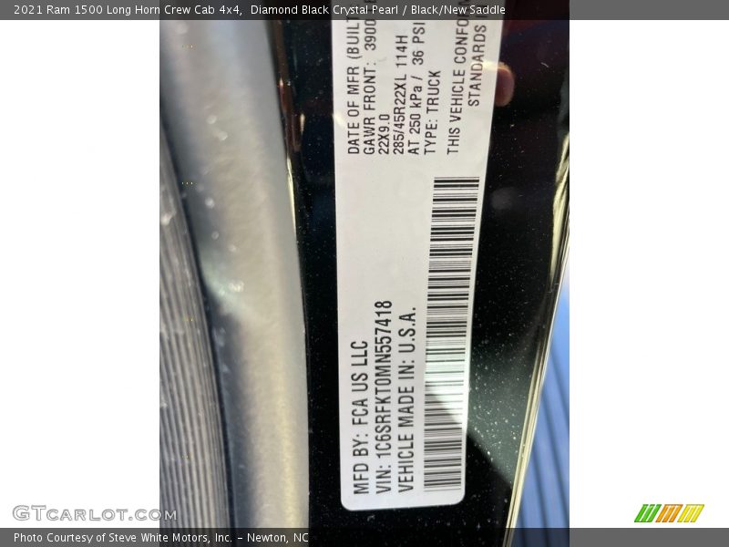 Diamond Black Crystal Pearl / Black/New Saddle 2021 Ram 1500 Long Horn Crew Cab 4x4