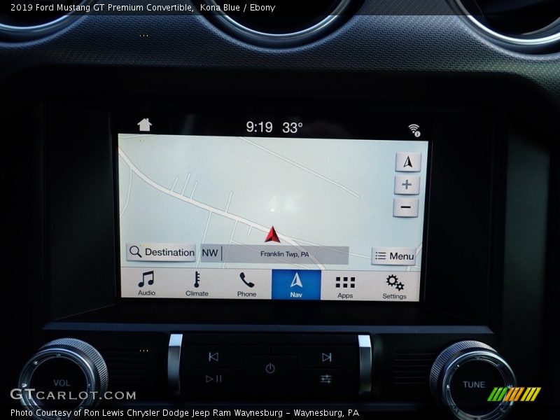 Kona Blue / Ebony 2019 Ford Mustang GT Premium Convertible