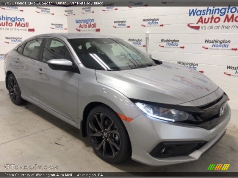 Lunar Silver Metallic / Black 2021 Honda Civic EX Sedan