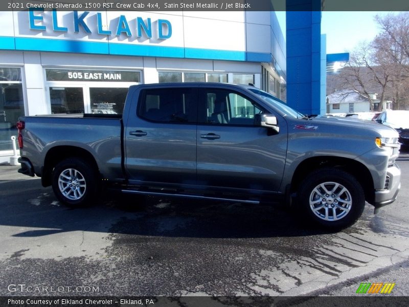 Satin Steel Metallic / Jet Black 2021 Chevrolet Silverado 1500 RST Crew Cab 4x4