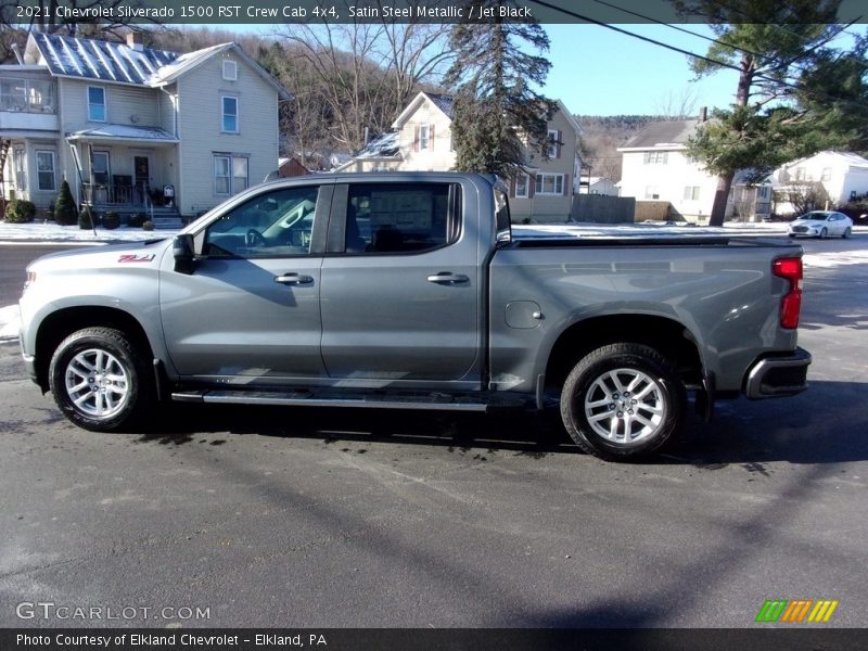 Satin Steel Metallic / Jet Black 2021 Chevrolet Silverado 1500 RST Crew Cab 4x4