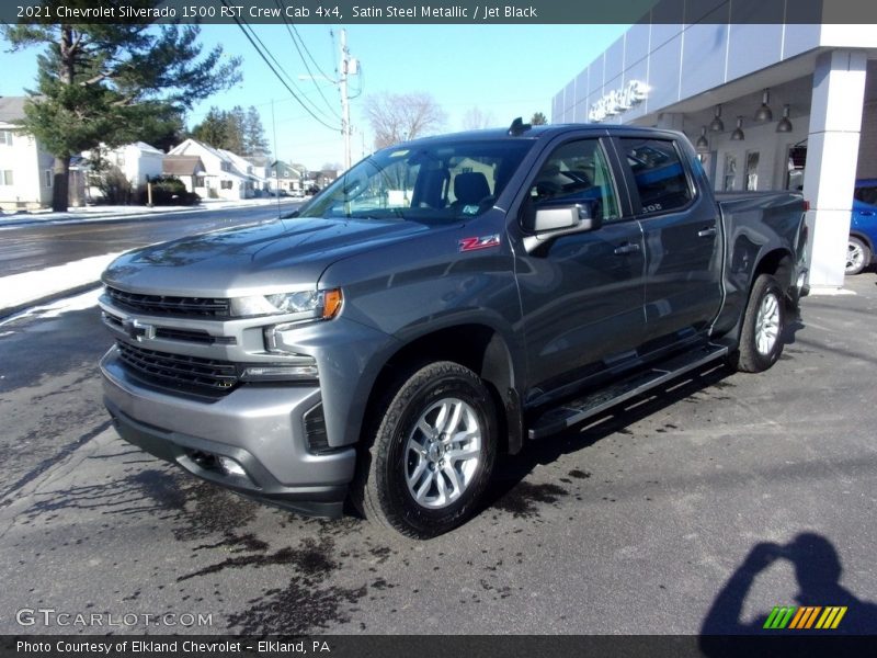 Satin Steel Metallic / Jet Black 2021 Chevrolet Silverado 1500 RST Crew Cab 4x4