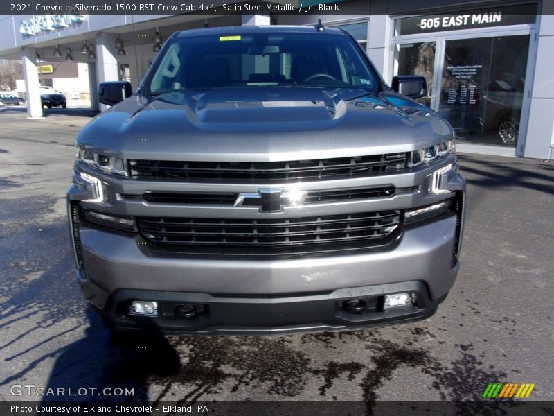 Satin Steel Metallic / Jet Black 2021 Chevrolet Silverado 1500 RST Crew Cab 4x4