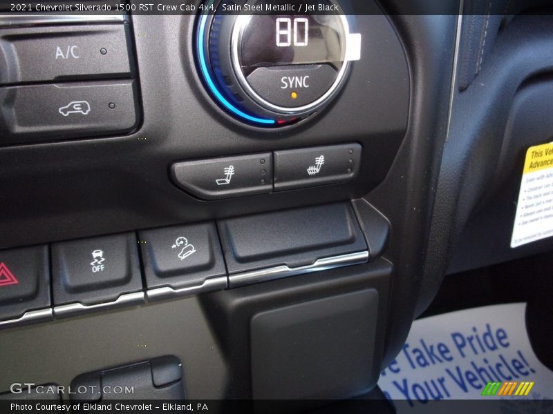 Satin Steel Metallic / Jet Black 2021 Chevrolet Silverado 1500 RST Crew Cab 4x4