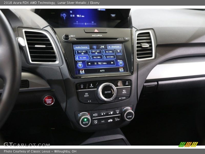 Lunar Silver Metallic / Ebony 2018 Acura RDX AWD Technology