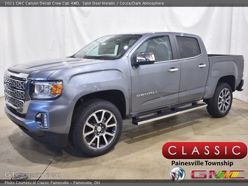 Satin Steel Metallic / Cocoa/Dark Atmosphere 2021 GMC Canyon Denali Crew Cab 4WD