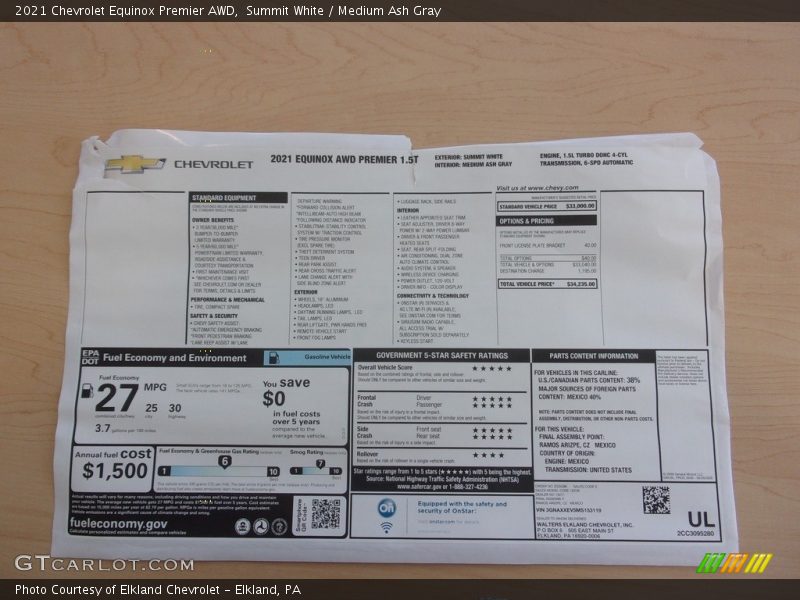 Summit White / Medium Ash Gray 2021 Chevrolet Equinox Premier AWD