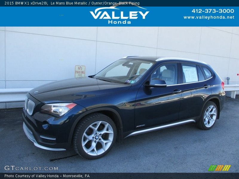 Le Mans Blue Metallic / Oyster/Orange-Black Piping 2015 BMW X1 xDrive28i