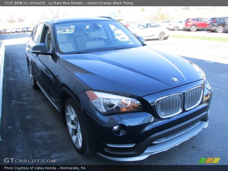Le Mans Blue Metallic / Oyster/Orange-Black Piping 2015 BMW X1 xDrive28i