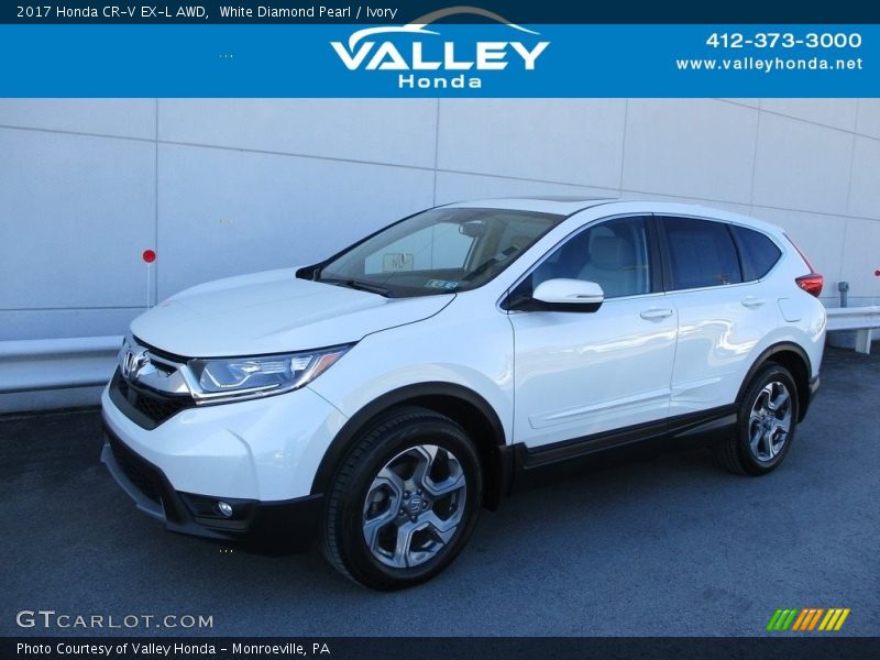 White Diamond Pearl / Ivory 2017 Honda CR-V EX-L AWD
